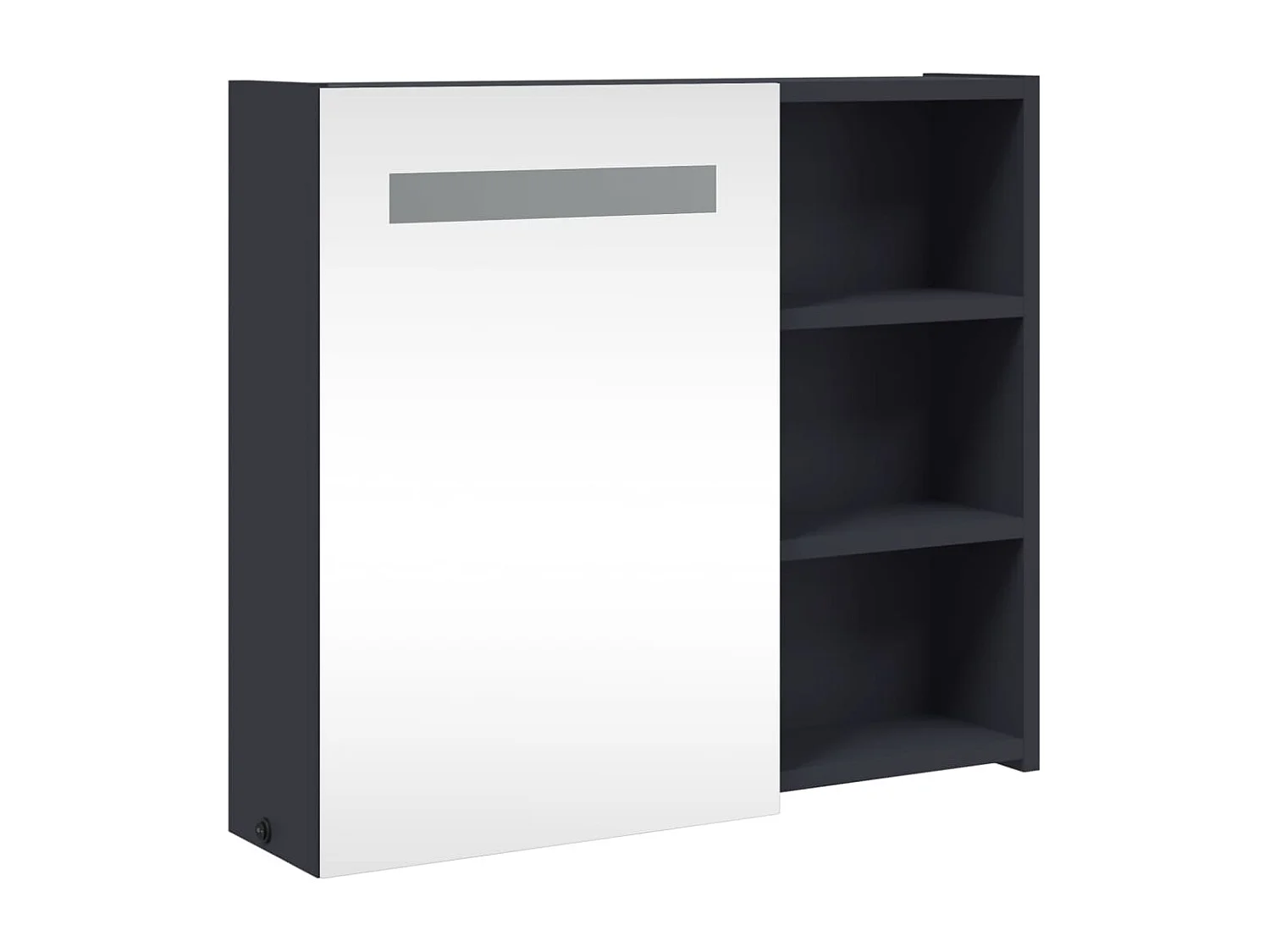 Armoire de salle de bain à miroir avec LED gris 60x13x52 cm FR64301