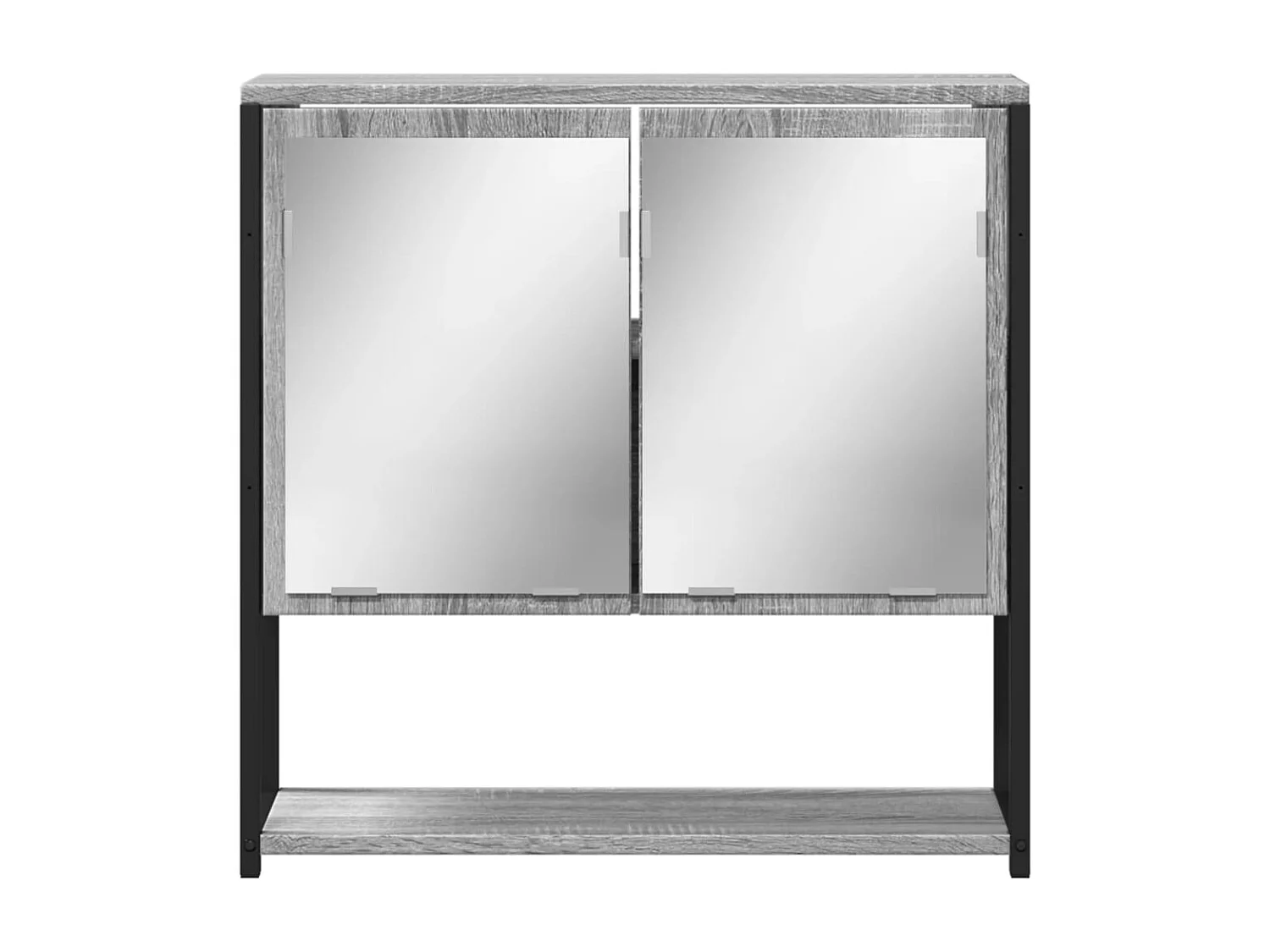 Armario con espejo de baño madera gris Sonoma 60x16x60 cm ES143103