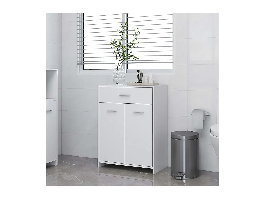Armoire de salle de bain Blanc 60x33x80 cm Aggloméré FR88791