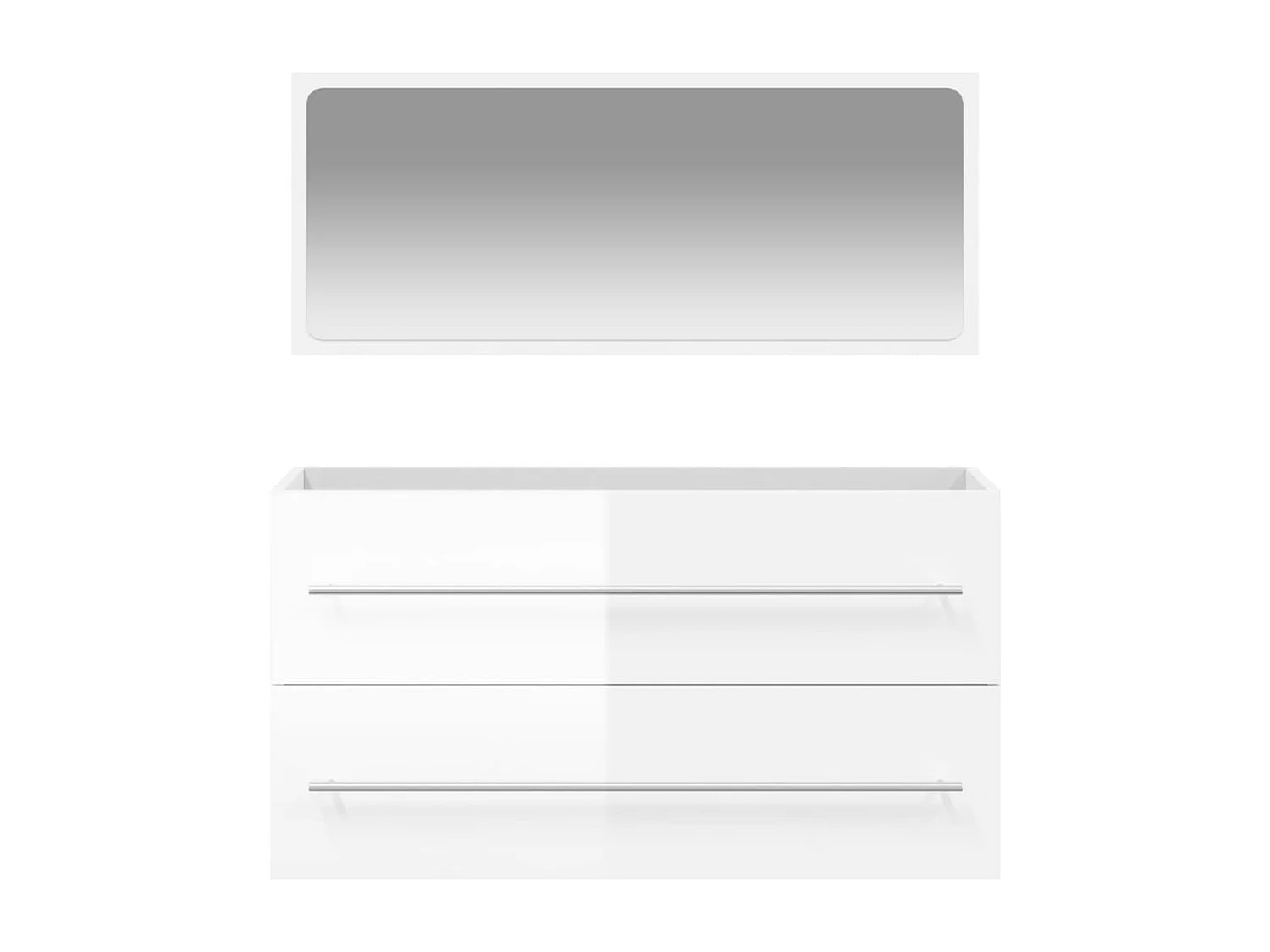 Armario de baño con espejo madera de ingeniería blanco brillo ES970519