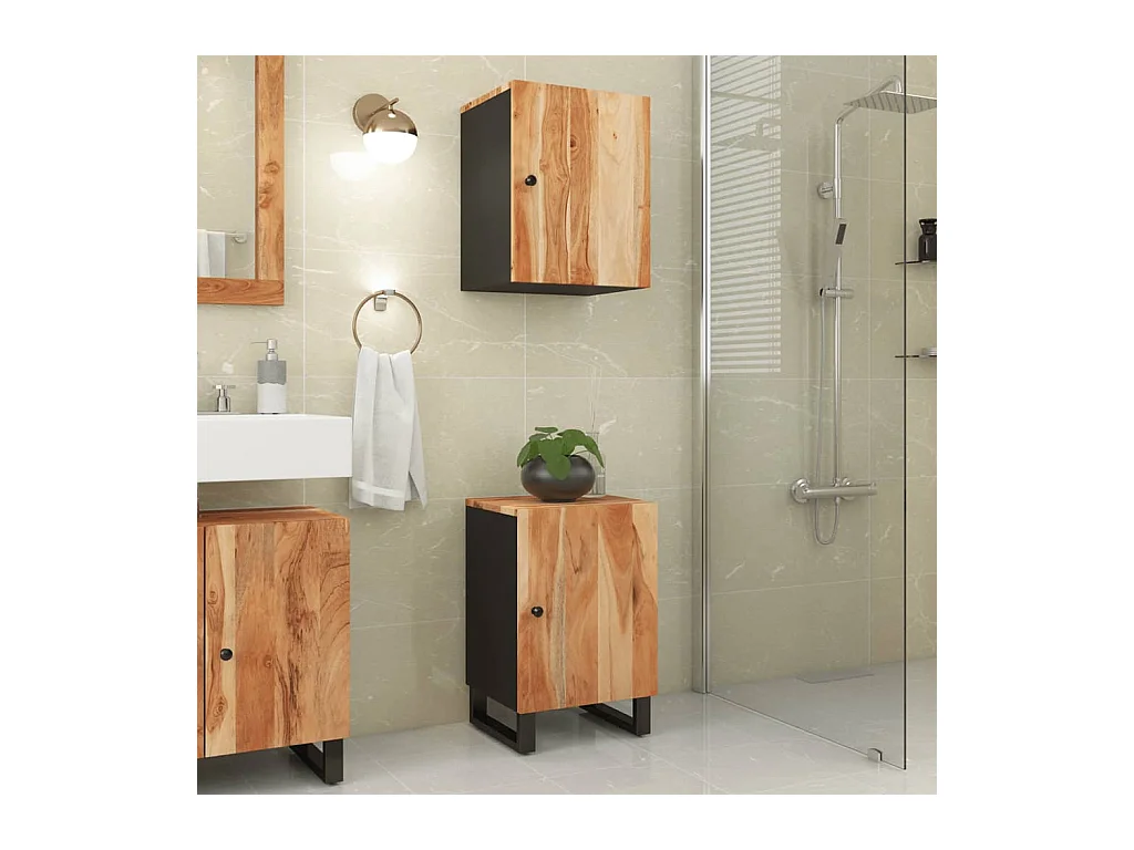 Armoire de salle de bain 38x33x58 cm bois massif d'acacia FR36568