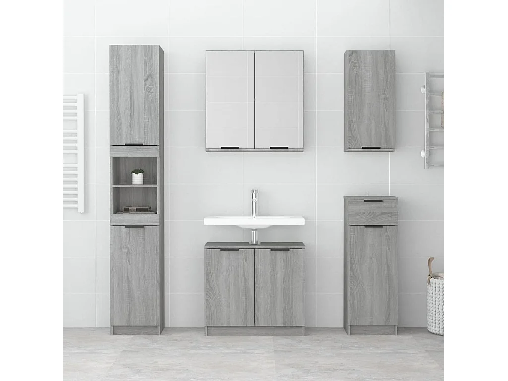 Armario de baño de pared gris sonoma 32x20x67 cm ES128376