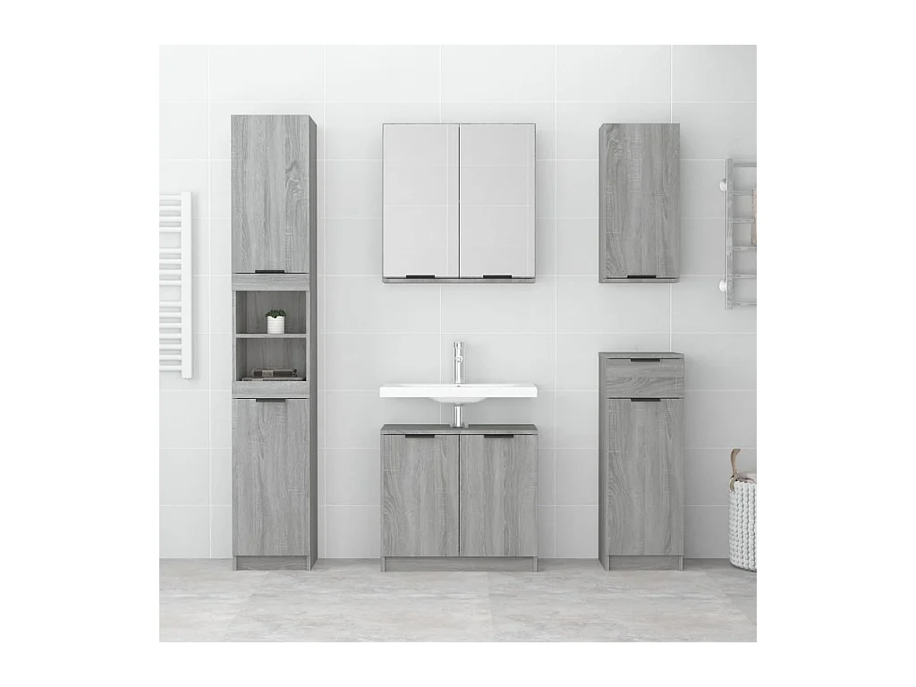 Armoire de salle de bain murale Sonoma gris 32x20x67 cm FR50296