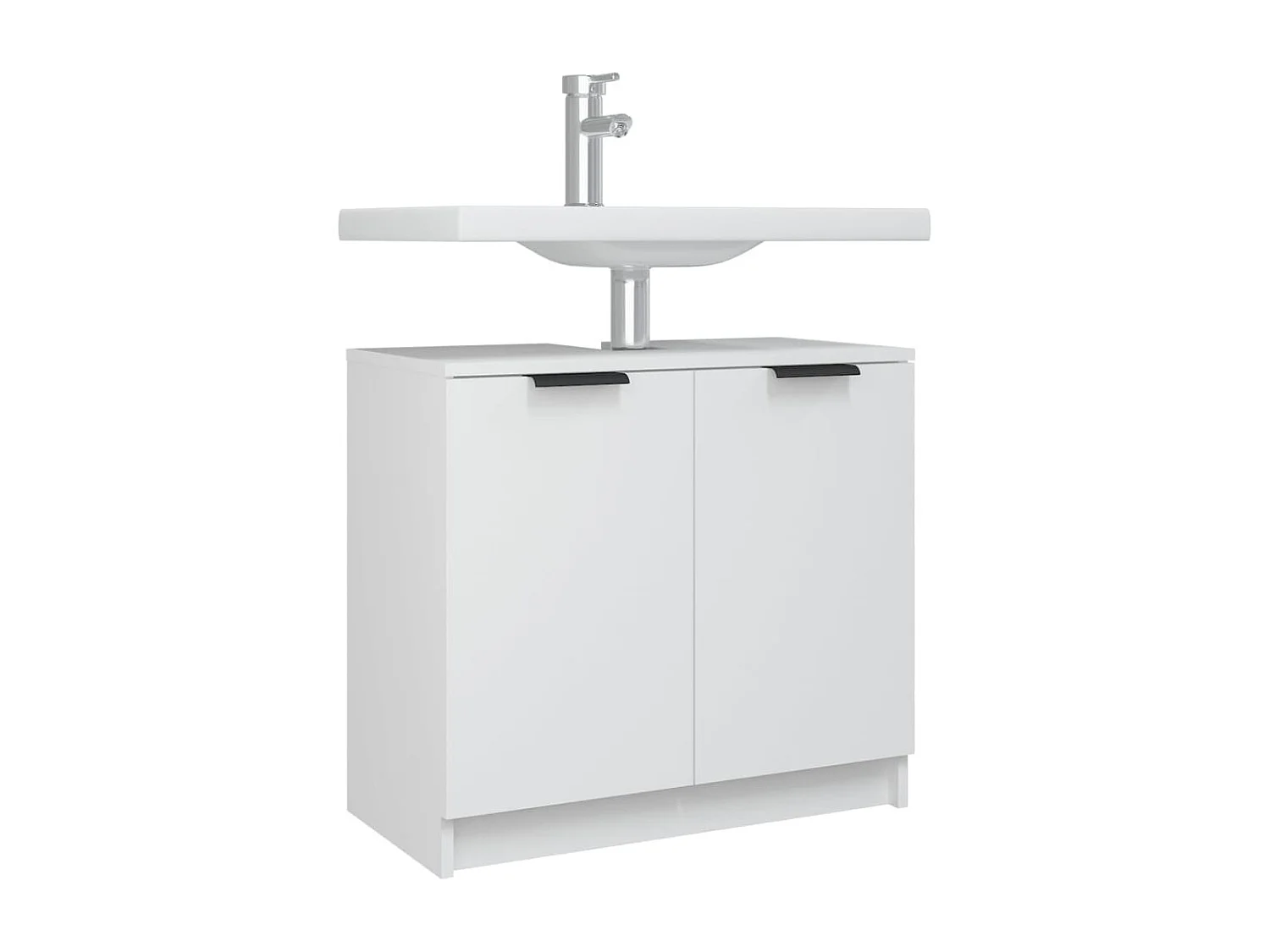 Armoire salle de bain Blanc 64,5x33,5x59 cm Bois d'ingénierie FR74592