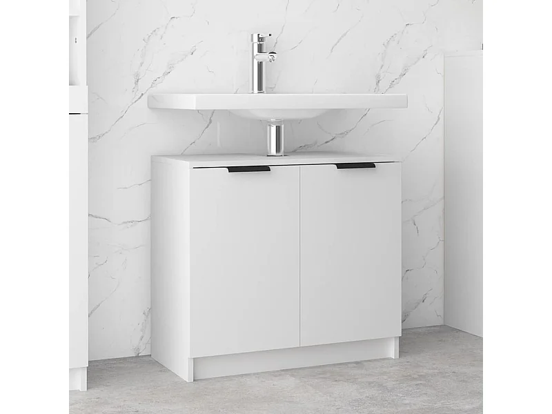 Armoire salle de bain Blanc 64,5x33,5x59 cm Bois d'ingénierie FR74592