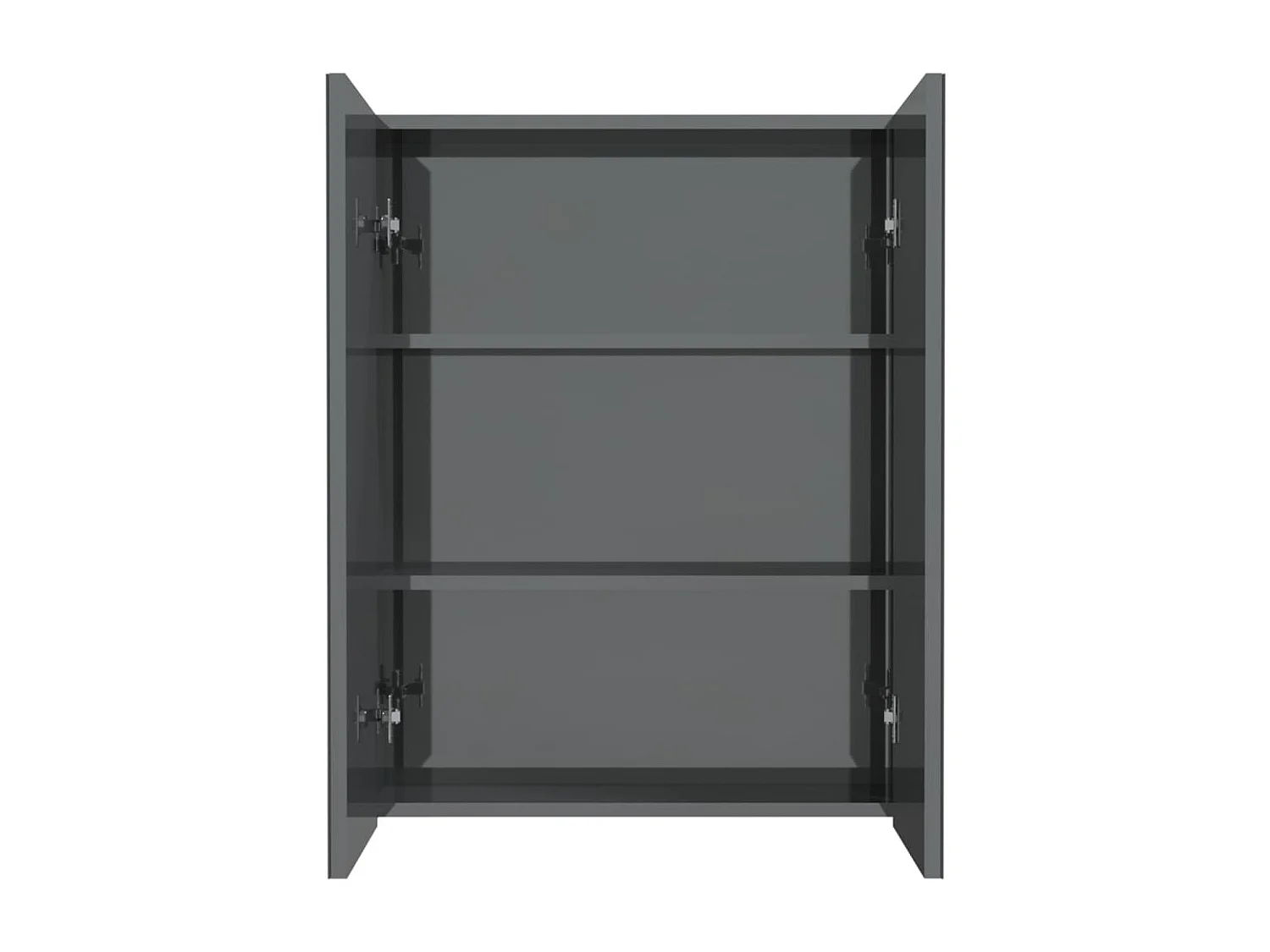 Armario de espejo de baño MDF gris brillante 60x15x75 cm ES263120