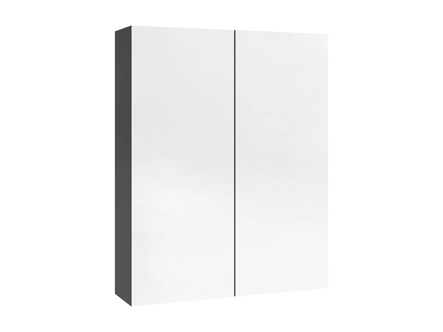 Armario de espejo de baño MDF gris brillante 60x15x75 cm ES263120