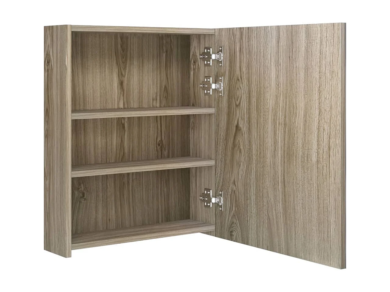 Armoire de salle de bain à miroir LED chêne 50x14x60 cm FR37661