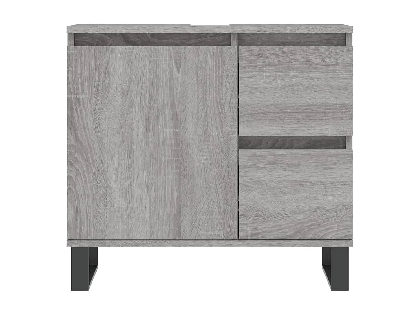 Armario de baño madera contrachapada gris Sonoma 65x33x60 cm ES768482