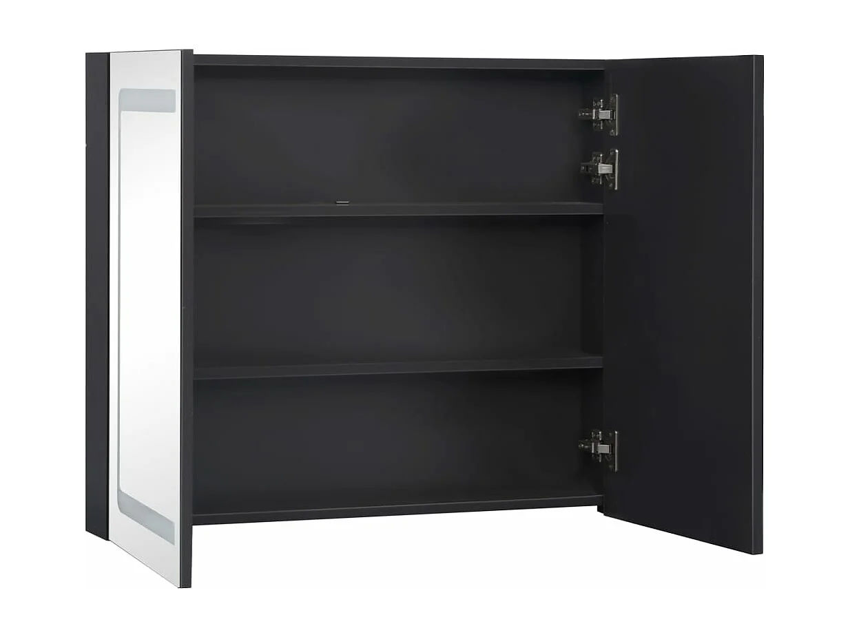 Badkamerkast met spiegel en LED 80x12,2x68 cm BE708890