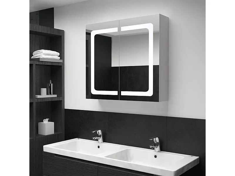 Mueble de baño con espejo LED 80x12,2x68 cm ES955411