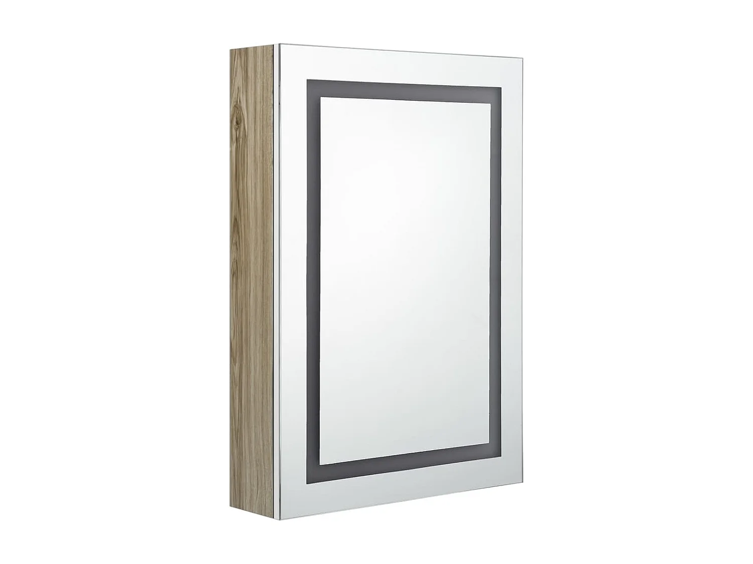 Armoire de salle de bain à miroir LED blanc et chêne 50x13x70cm FR62569