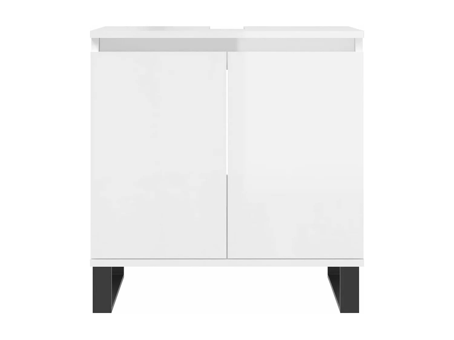 Armoire de bain blanc brillant 58x33x60 cm bois d'ingénierie FR48450