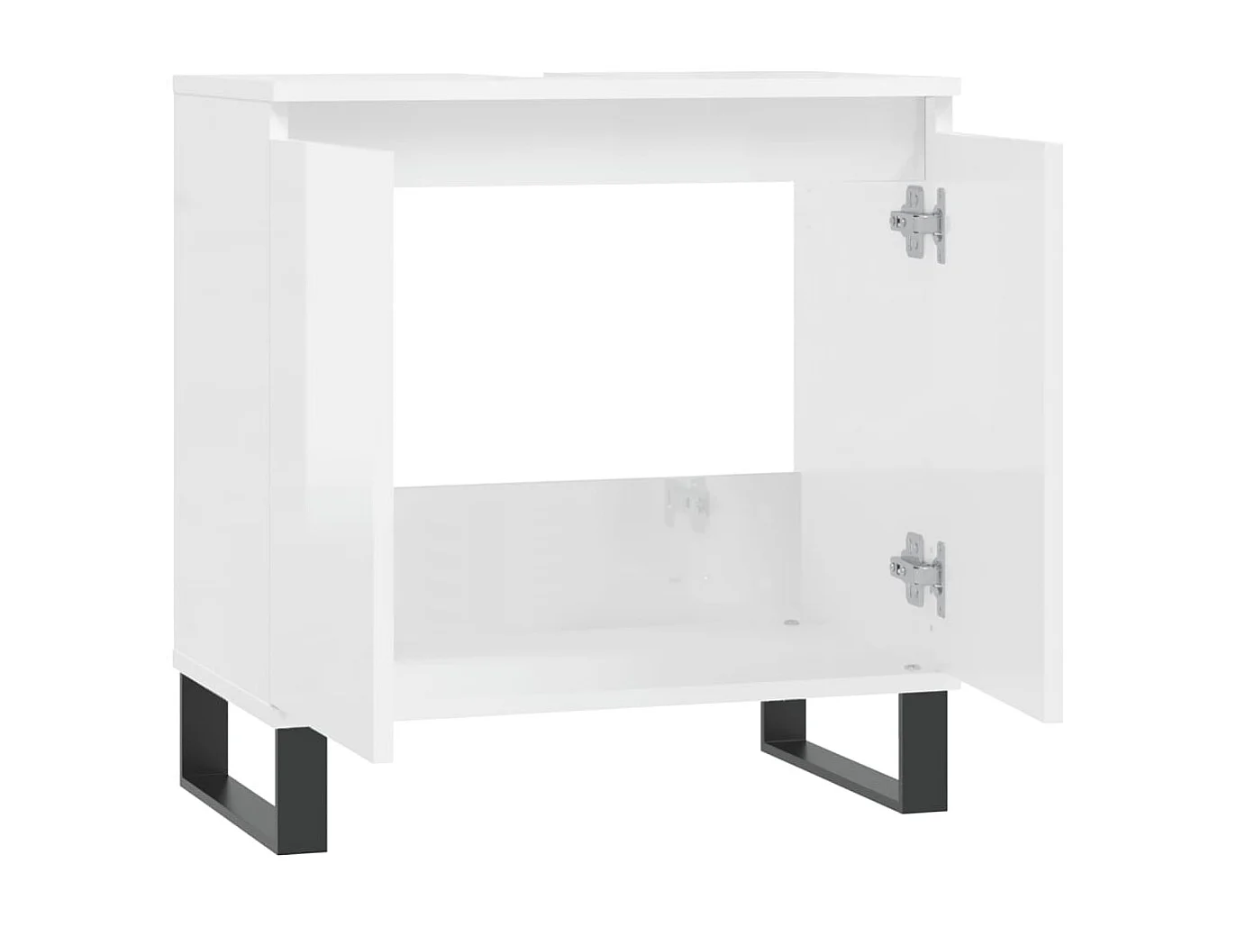 Armoire de bain blanc brillant 58x33x60 cm bois d'ingénierie FR48450