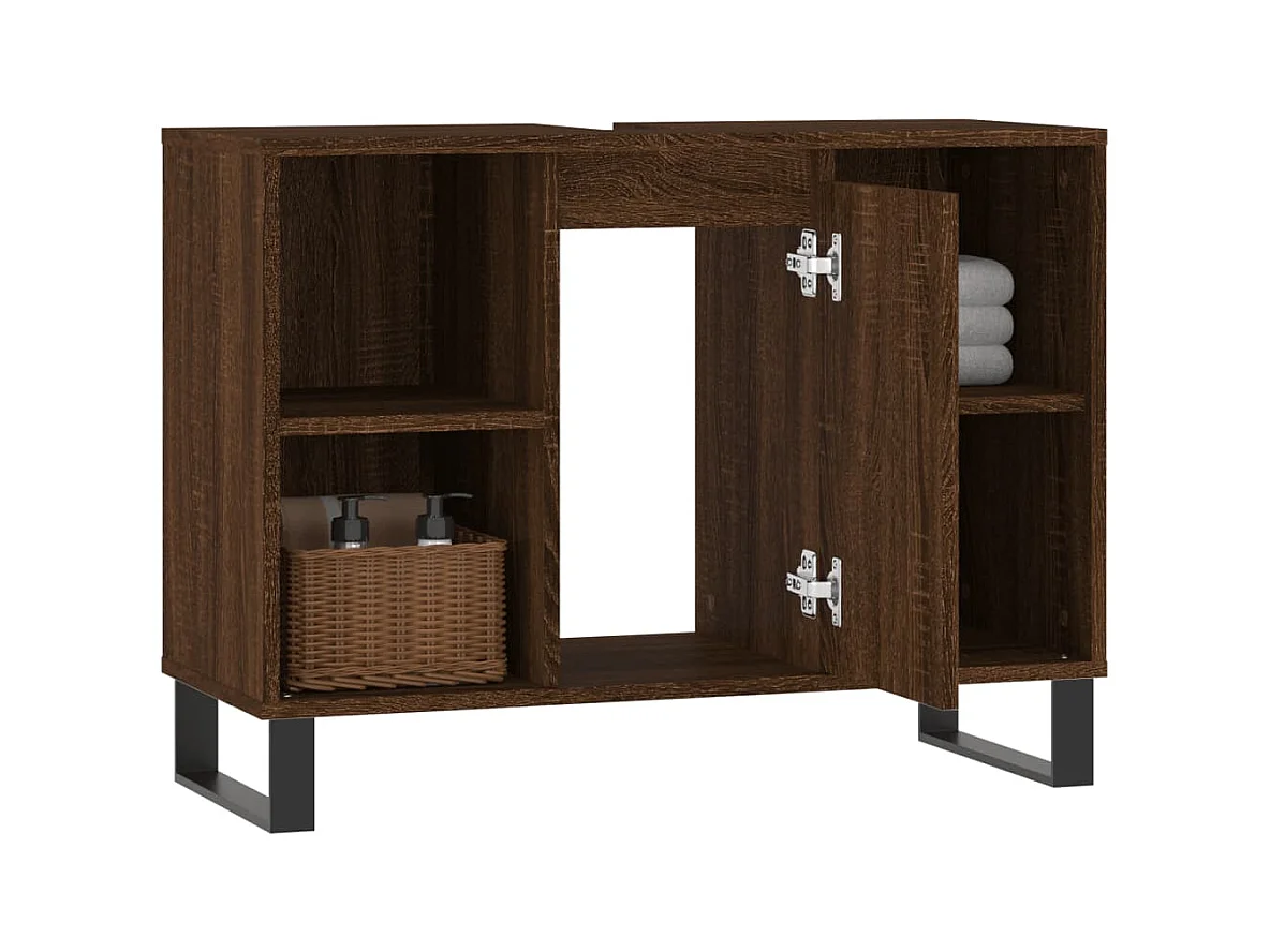 Armário casa banho 80x33x60 cm deriv.madeira carvalho castanho PT140401