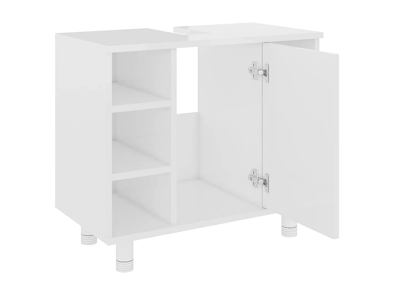 Armoire de salle de bain Blanc brillant 60x32x53,5 cm Aggloméré FR77585