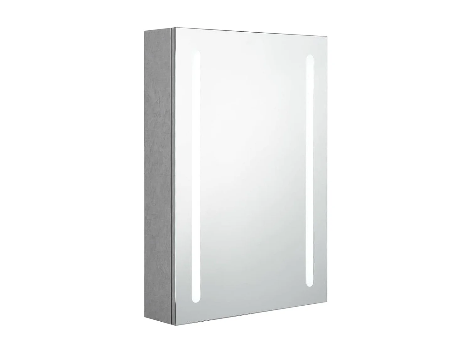 Armoire de salle de bain à miroir LED gris béton 50x13x70 cm FR95280