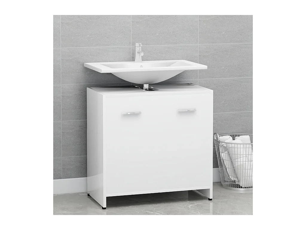 Armoire de salle de bain Blanc 60x33x61 cm Aggloméré FR18395