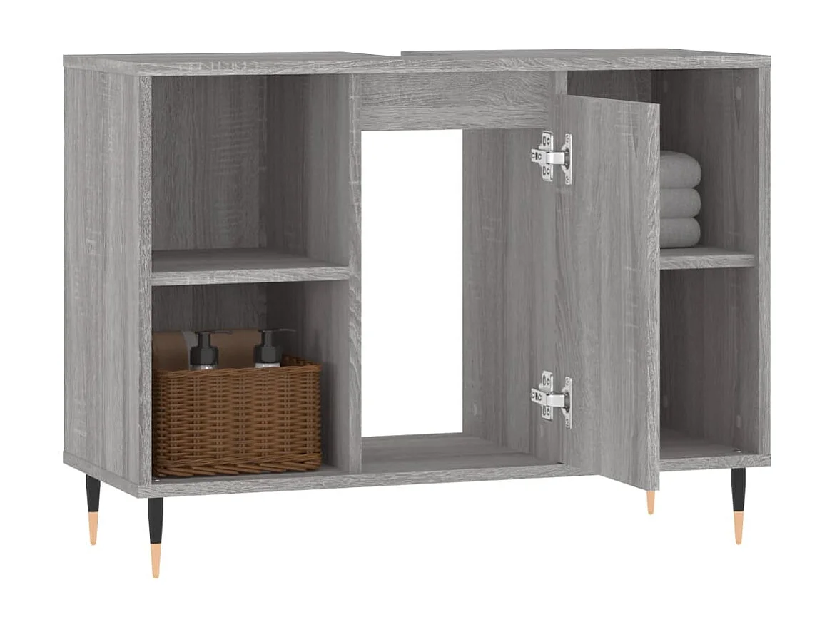 Mueble de baño madera de ingeniería gris Sonoma 80x33x60 cm ES584565
