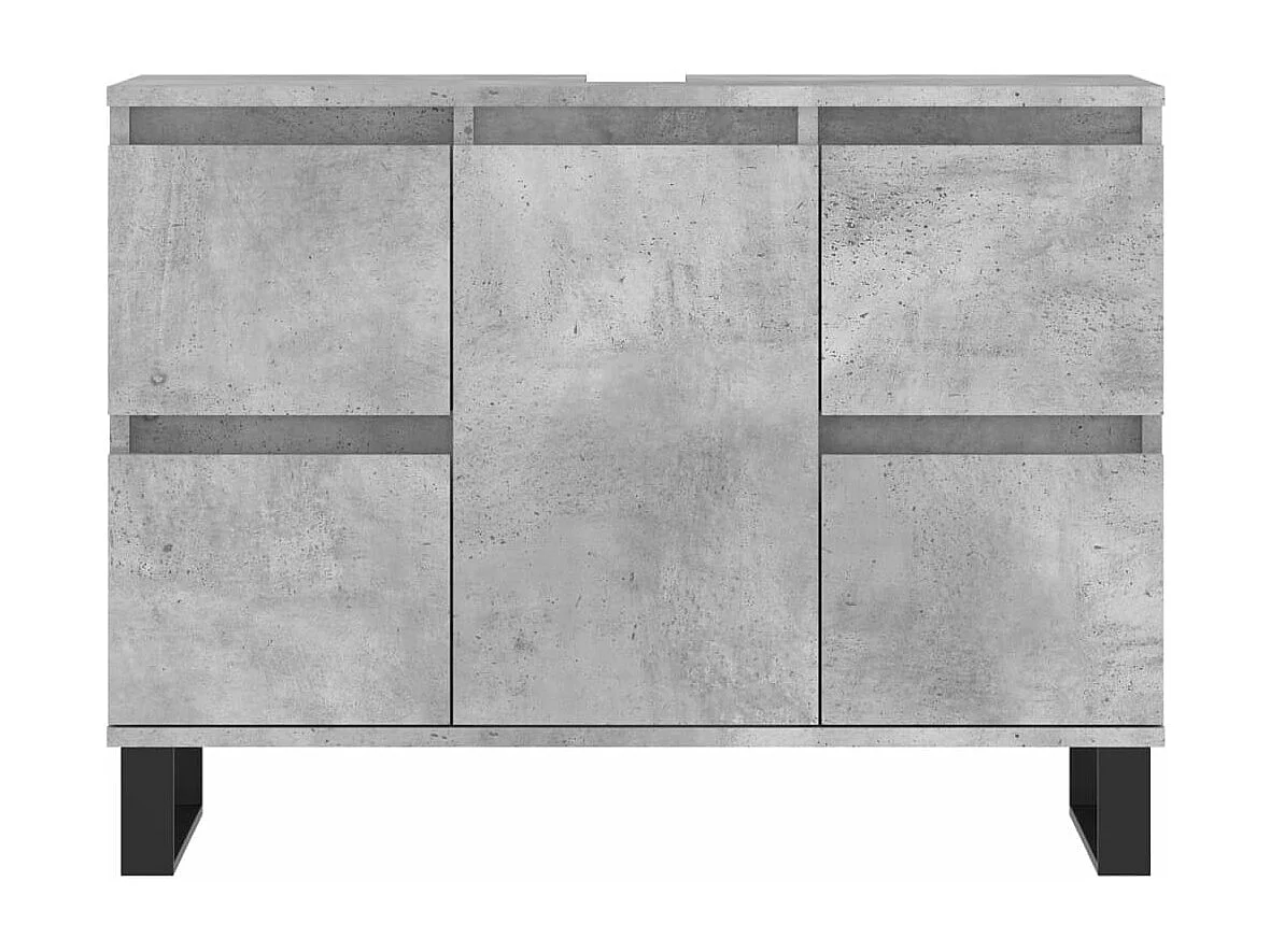 Armoire salle de bain gris béton 80x33x60cm bois d'ingénierie FR24291