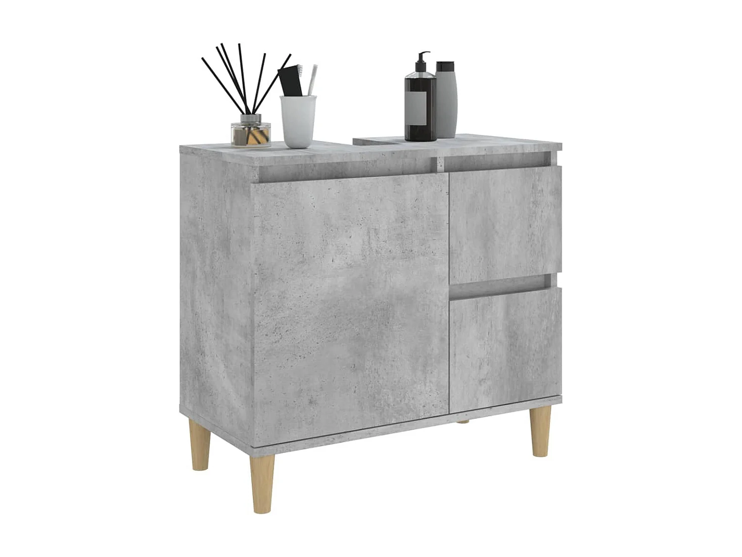 Armoire de salle de bain gris béton 65x33x60 cm FR18392