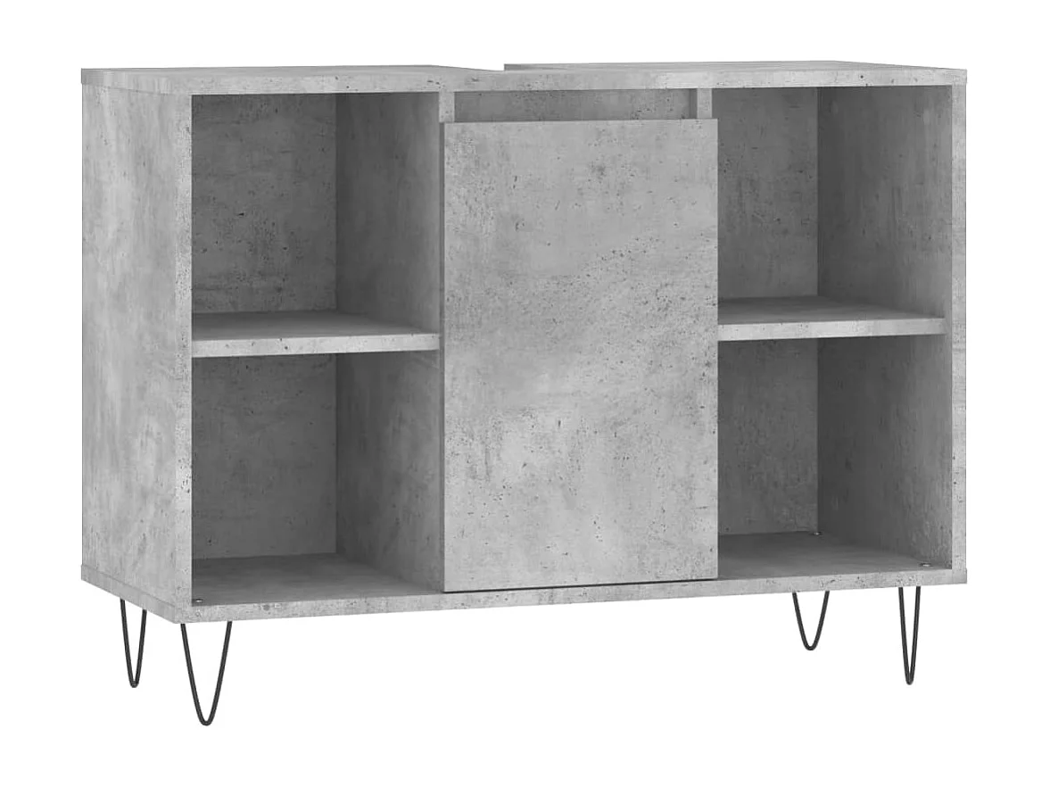 Mueble de baño madera de ingeniería gris hormigón 80x33x60 cm ES981689