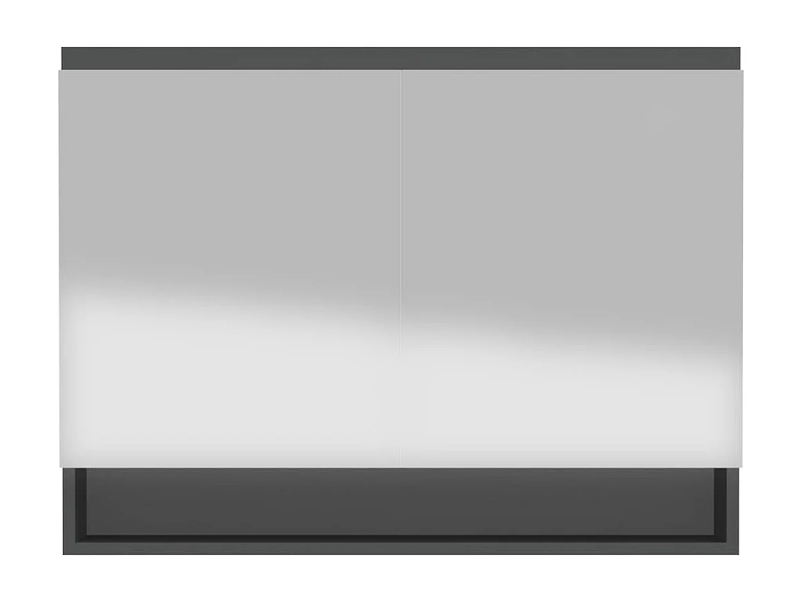 Armoire à miroir de salle de bain 80x15x60 cm MDF anthracite FR96556