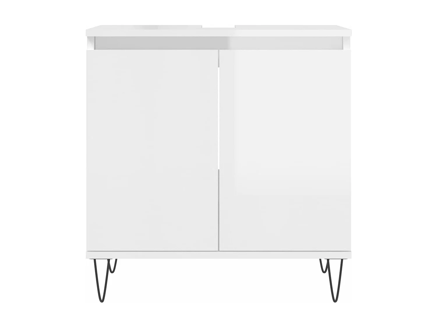 Armoire de bain blanc brillant 58x33x60 cm bois d'ingénierie FR34270