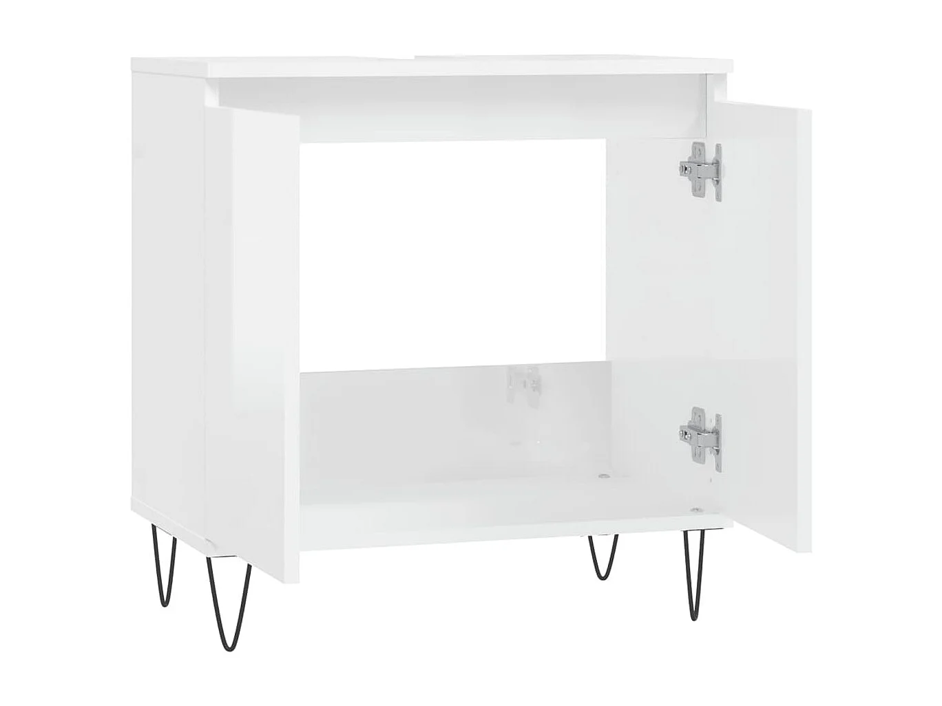 Badkamerkast 58x33x60 cm bewerkt hout hoogglans wit BE521516