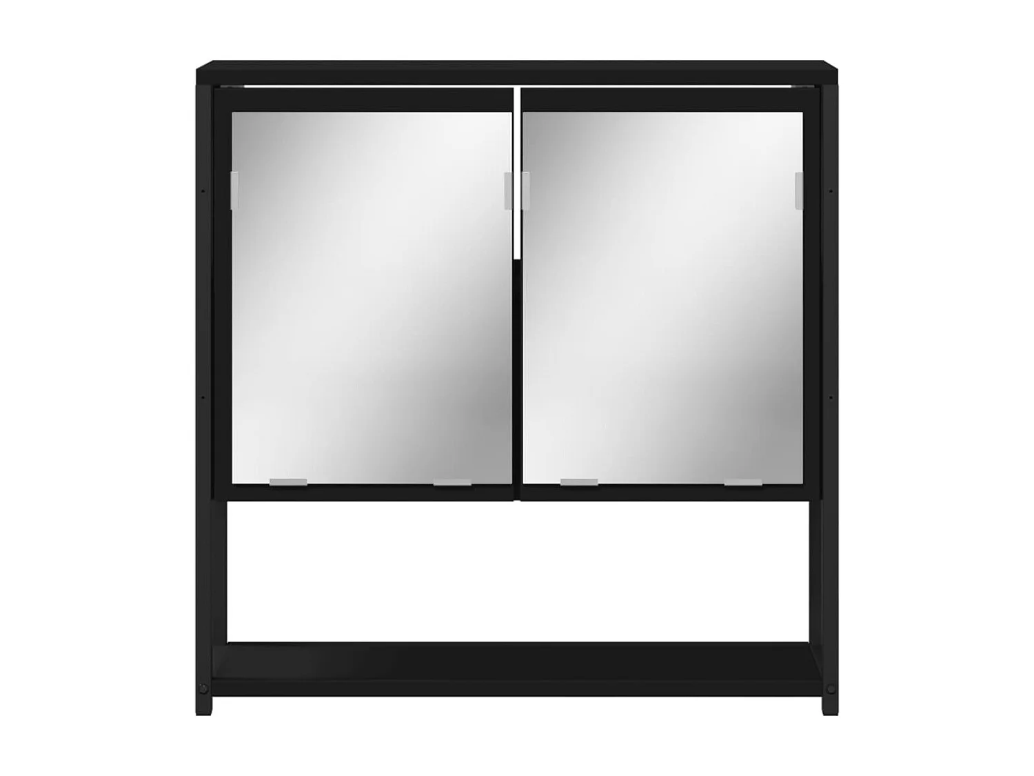 Armoire à miroir de salle de bain noir bois d'ingénierie FR24904