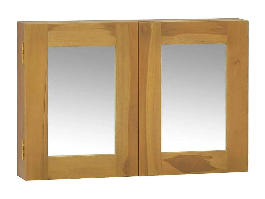 Mueble con espejo madera maciza de teca 60x10x40 cm ES636137