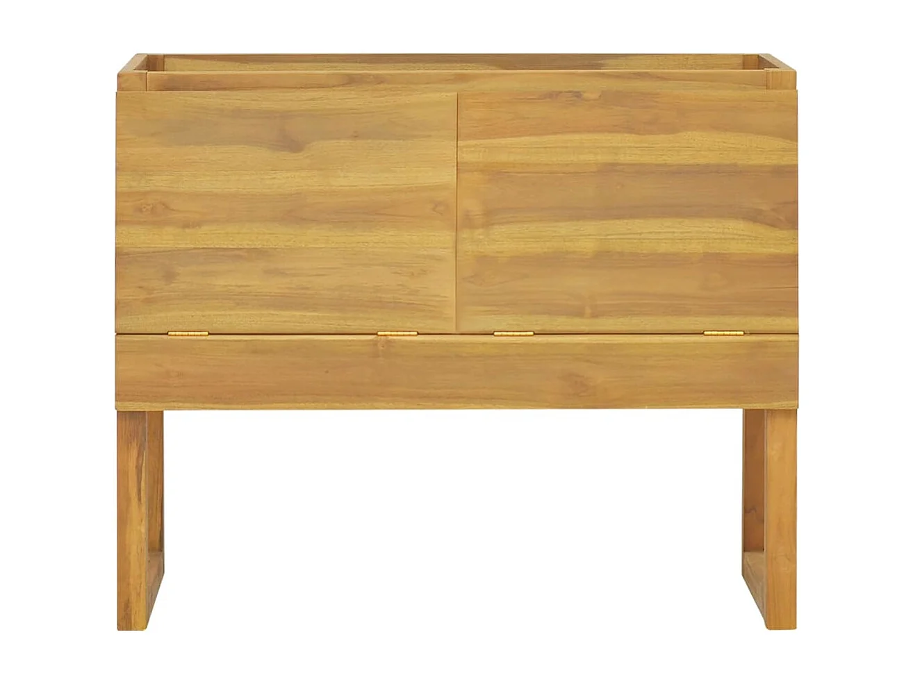 Badkamerkast 90x40x75,5 cm massief teakhout BE640855