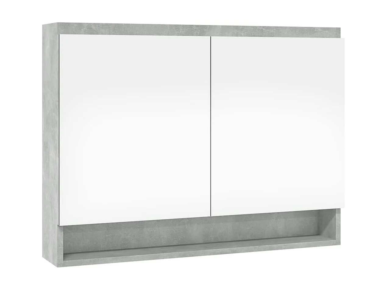 Armario de baño con espejo MDF gris hormigón 80x15x60 cm ES568783
