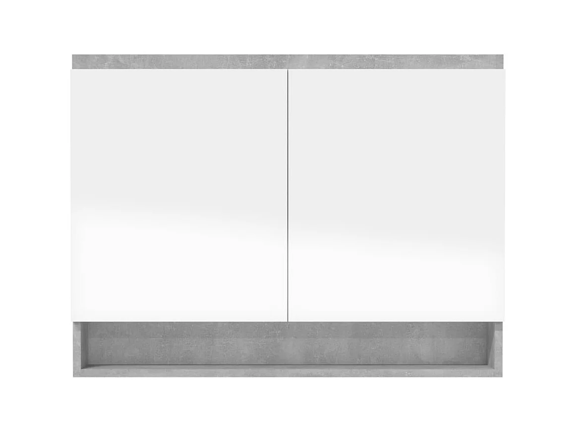 Armario de baño con espejo MDF gris hormigón 80x15x60 cm ES568783