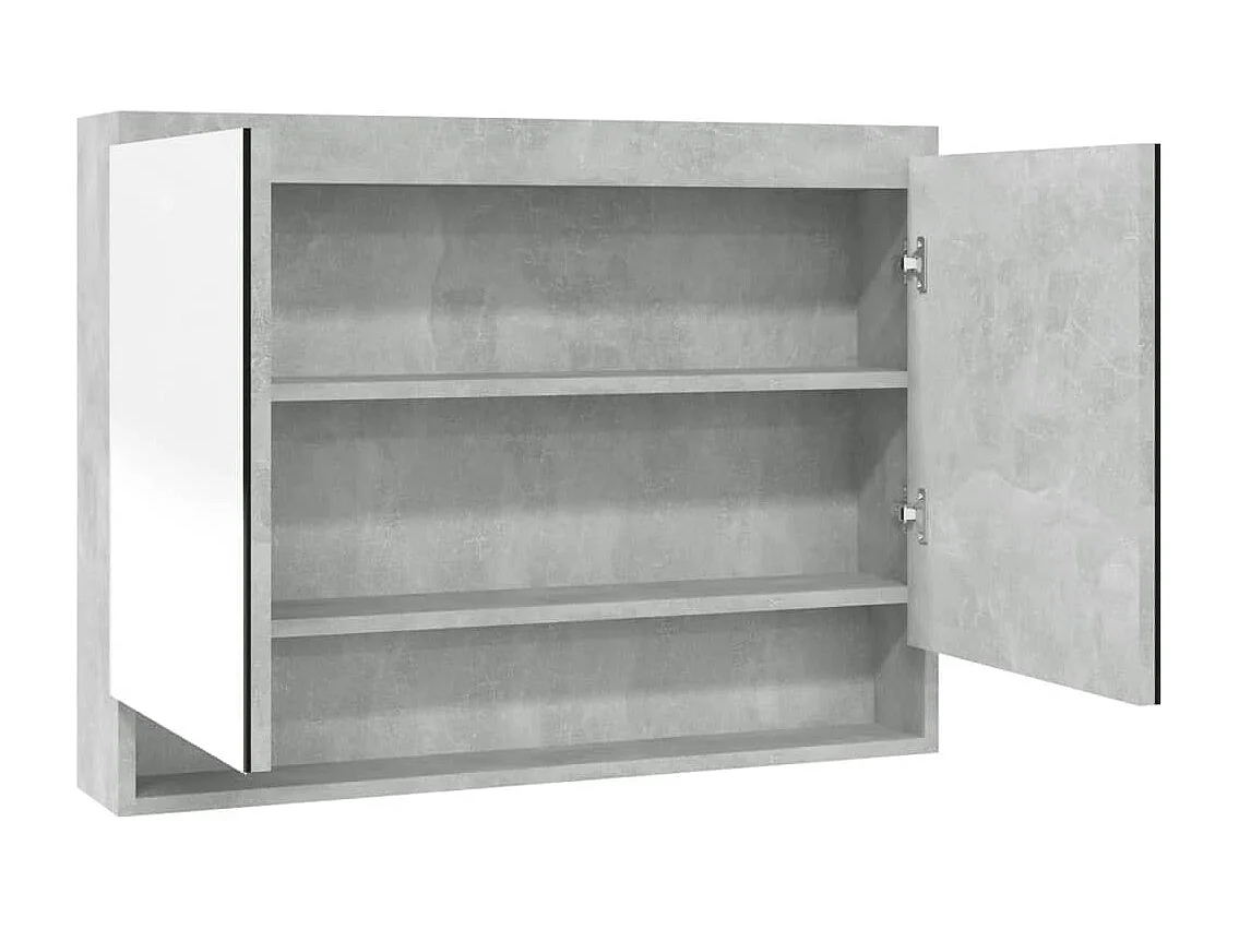 Armoire à miroir de salle de bain 80x15x60 cm MDF Gris béton FR16819