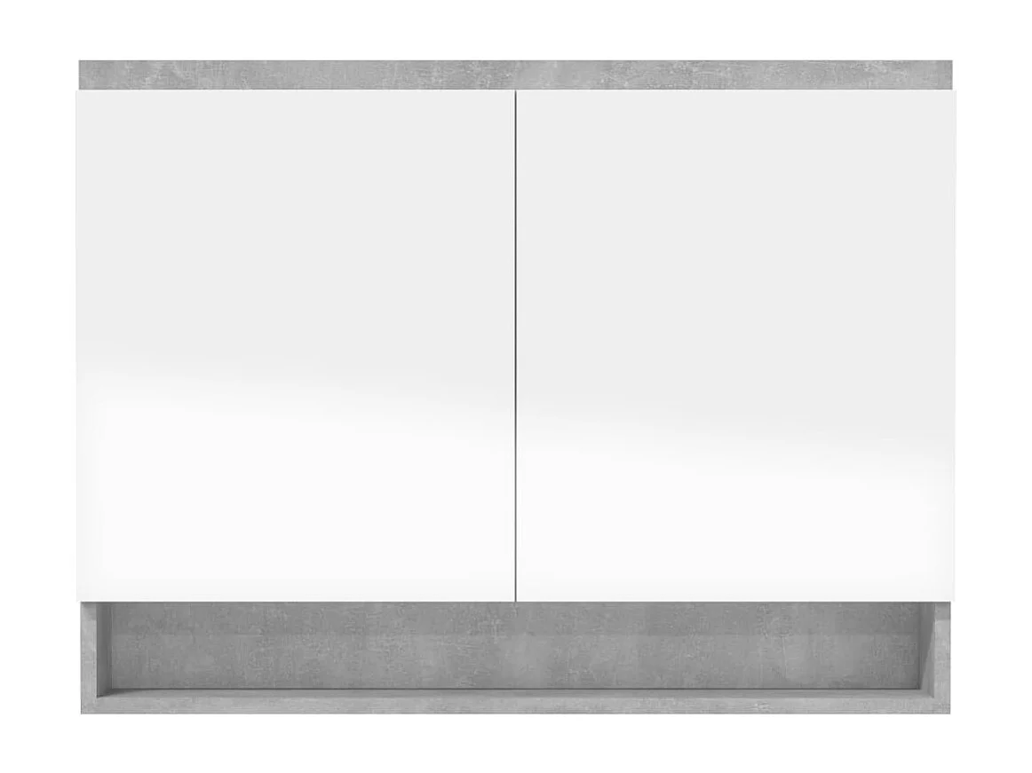 Armoire à miroir de salle de bain 80x15x60 cm MDF Gris béton FR16819