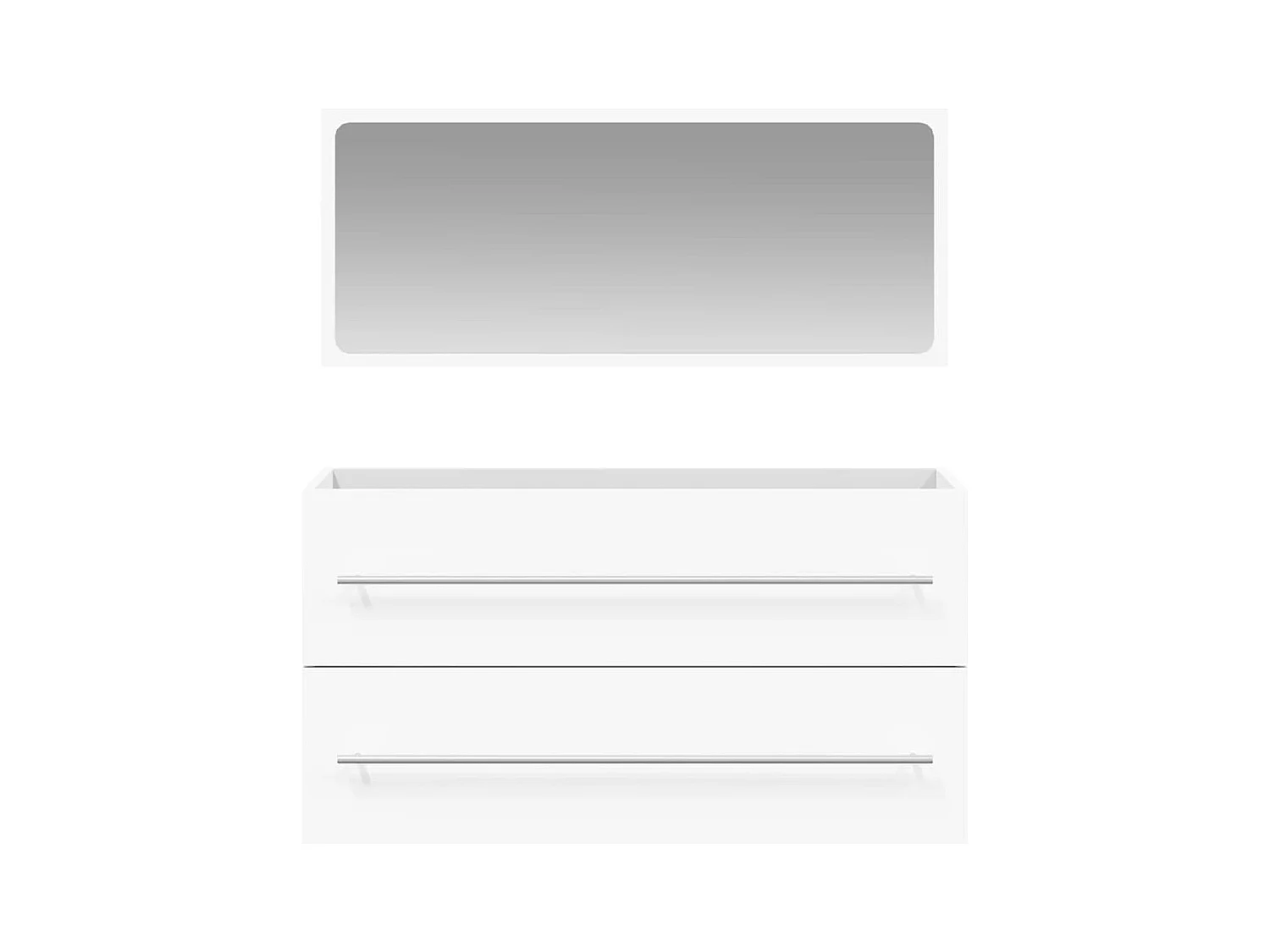 Armario de baño con espejo madera de ingeniería blanco ES118088