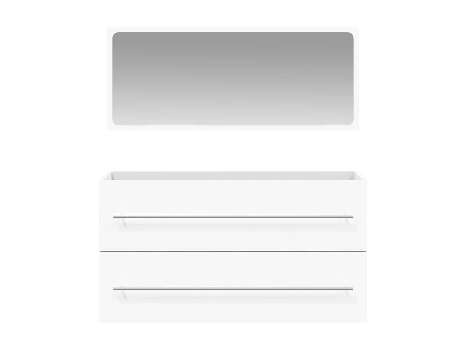 Armoire de salle de bain avec miroir blanc bois d'ingénierie FR71512