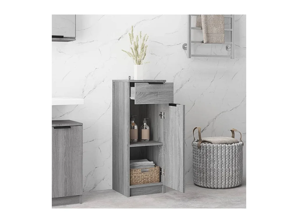 Armoire de bain Sonoma gris 32x34x90 cm Bois d'ingénierie FR87536