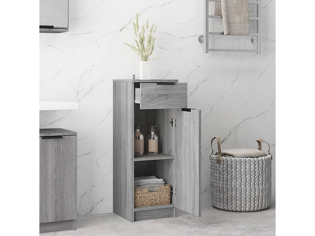 Armoire de bain Sonoma gris 32x34x90 cm Bois d'ingénierie FR87536