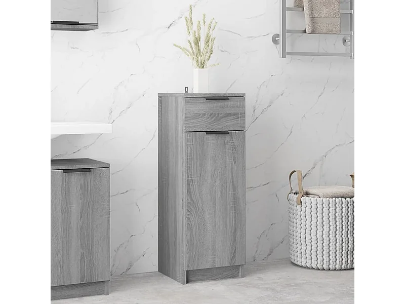 Armoire de bain Sonoma gris 32x34x90 cm Bois d'ingénierie FR87536