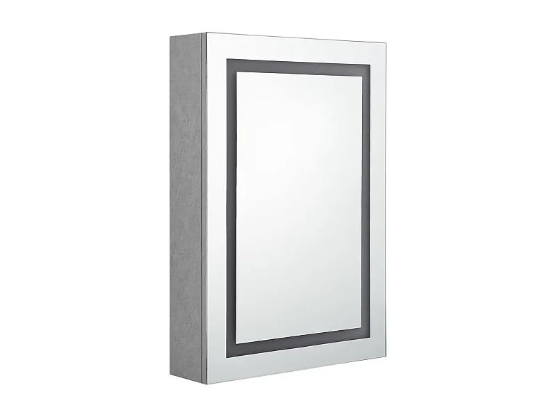 Armoire de salle de bain à miroir LED gris béton 50x13x70 cm FR30412