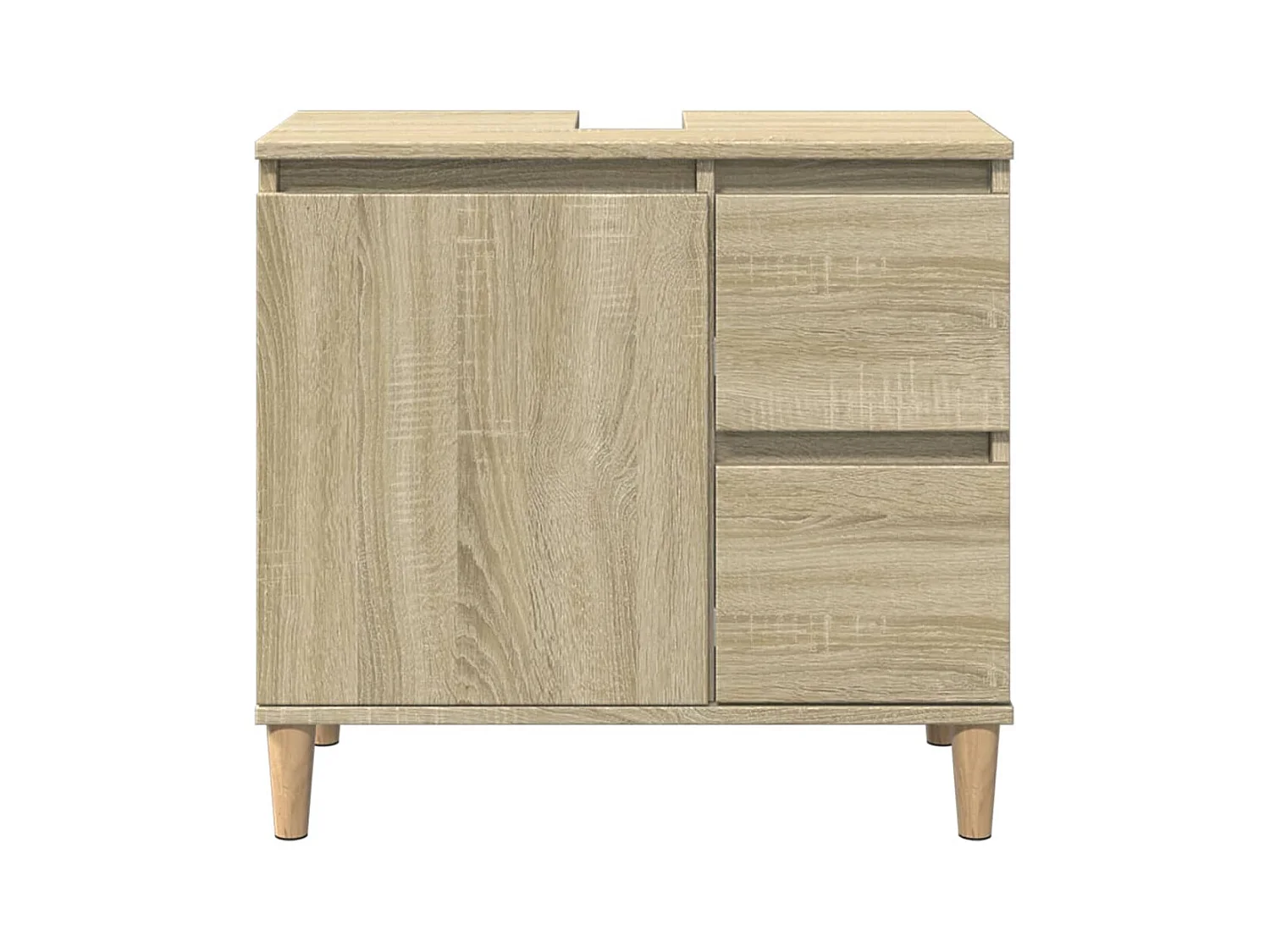 Armario de baño madera contrachapada roble Sonoma 65x33x60 cm ES384135
