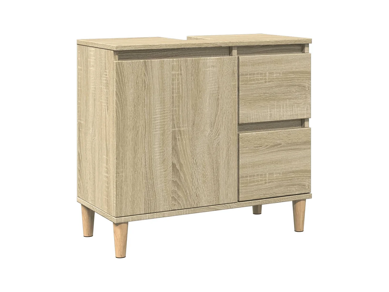Armario de baño madera contrachapada roble Sonoma 65x33x60 cm ES384135