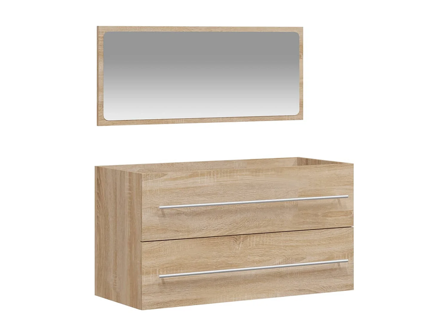 Badkamerkast met spiegel bewerkt hout sonoma eikenkleurig BE164112