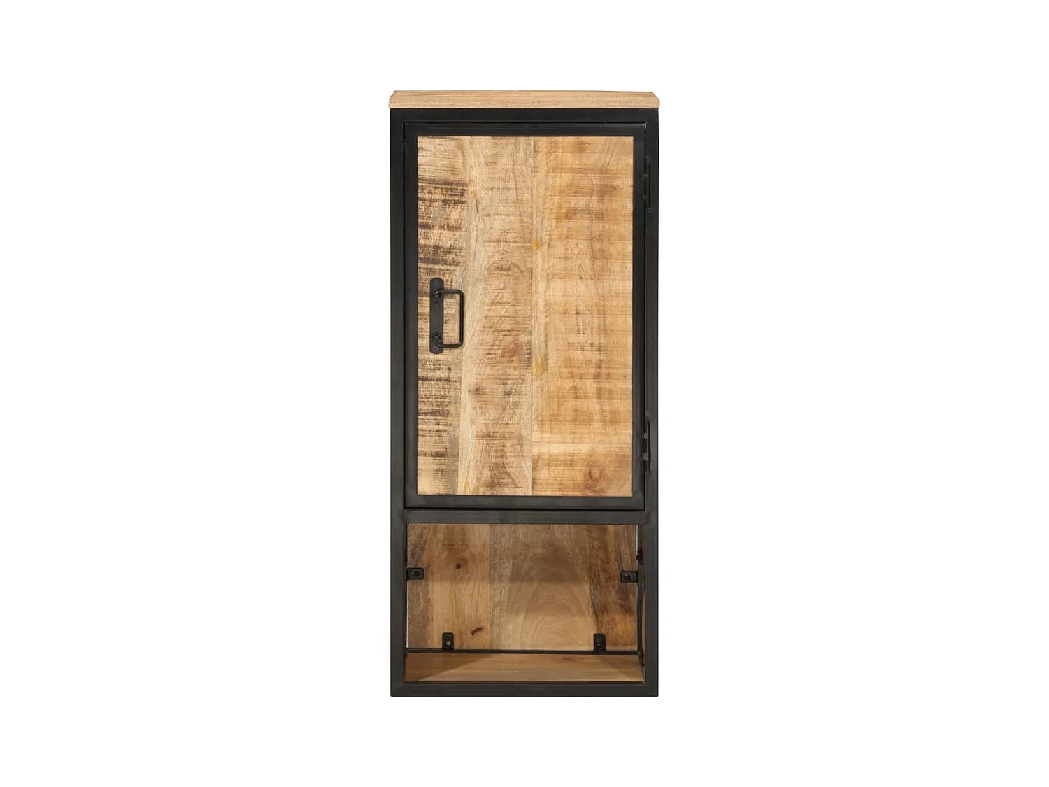 Armoire de salle de bain 40x27x90cm bois massif manguier et fer FR33574
