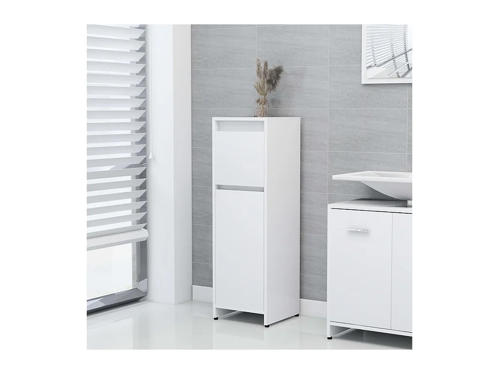 Armoire de salle de bain Blanc 30x30x95 cm Aggloméré FR28907