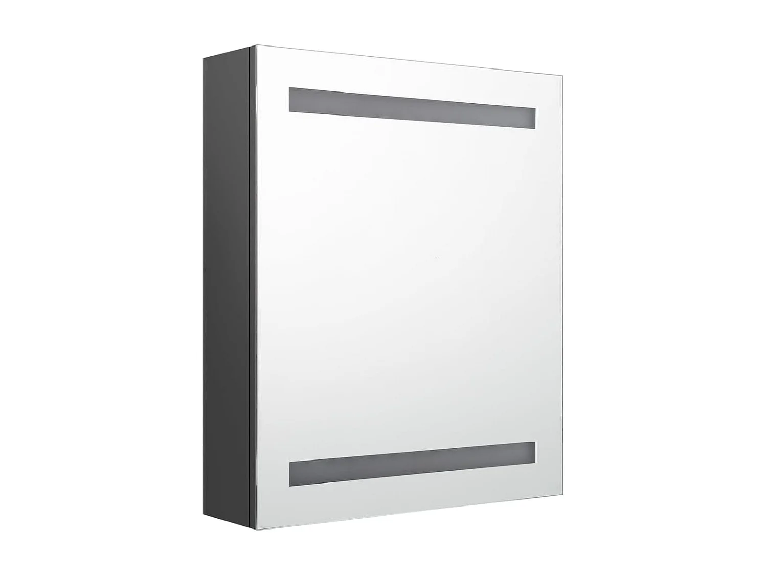 Armoire de salle de bain à miroir LED gris 50x14x60 cm FR66110