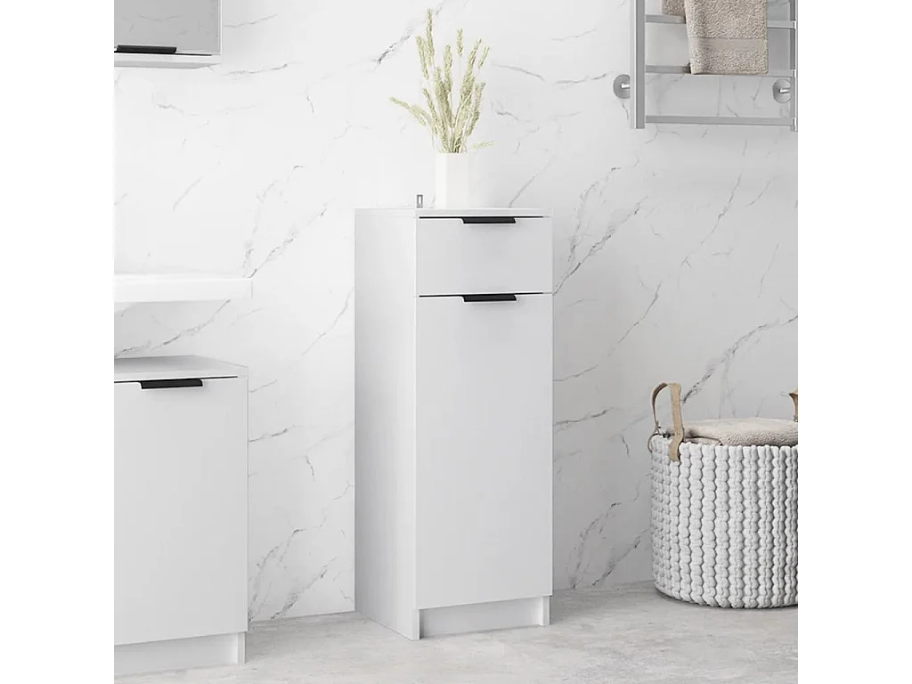 Armoire de salle de bain Blanc 32x34x90 cm Bois d'ingénierie FR39859