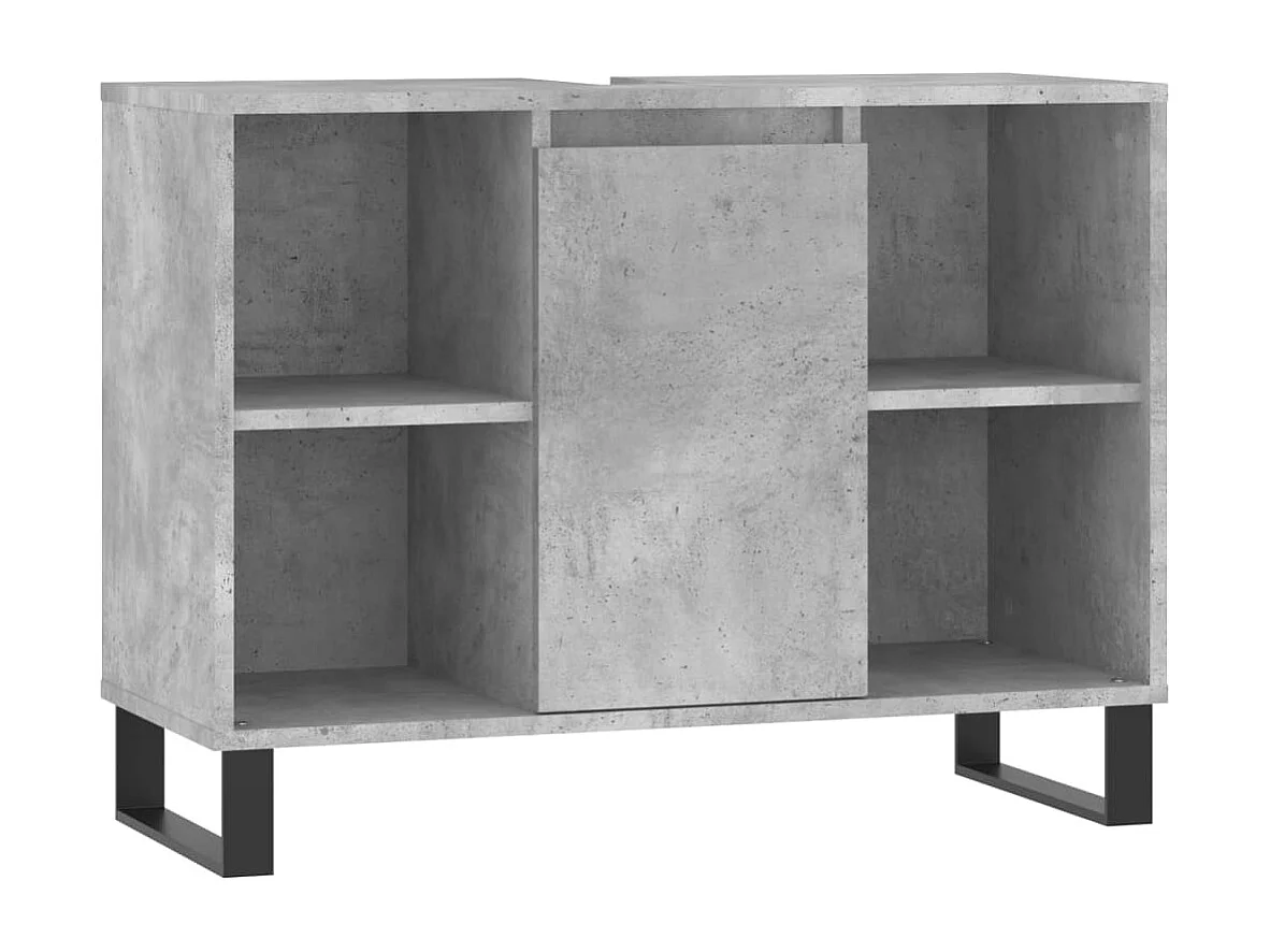 Armoire salle de bain gris béton 80x33x60cm bois d'ingénierie FR47756